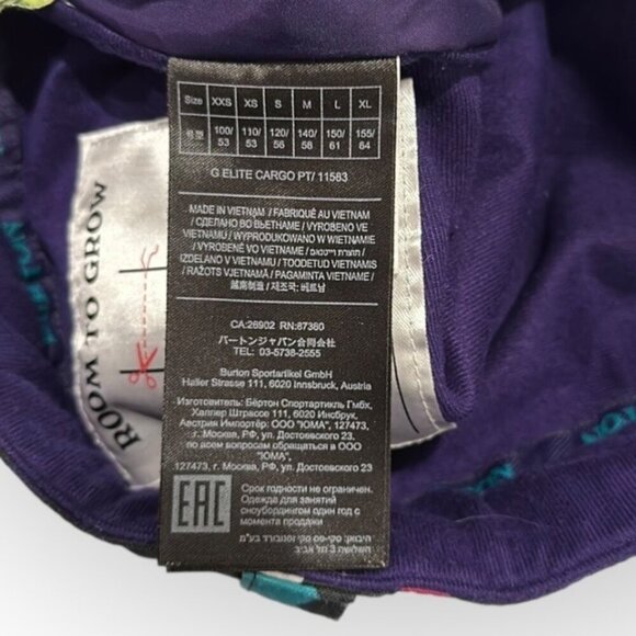 Burton Girls Snowboard Pants Elite Cargo Snow Cargo Pants Size Girl Small (8) - Picture 9 of 16